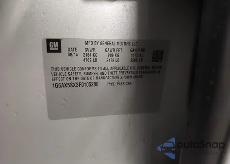 2015 Cadillac Cts Luxury from USA, damaged, VIN 1G6AX5SX3F0105280